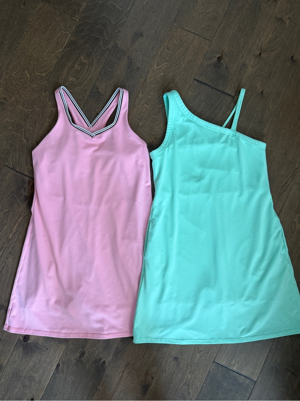 Set of 2 Athletic Activewear Dresses Pink & Mint Green Girls Sz Large 10/12